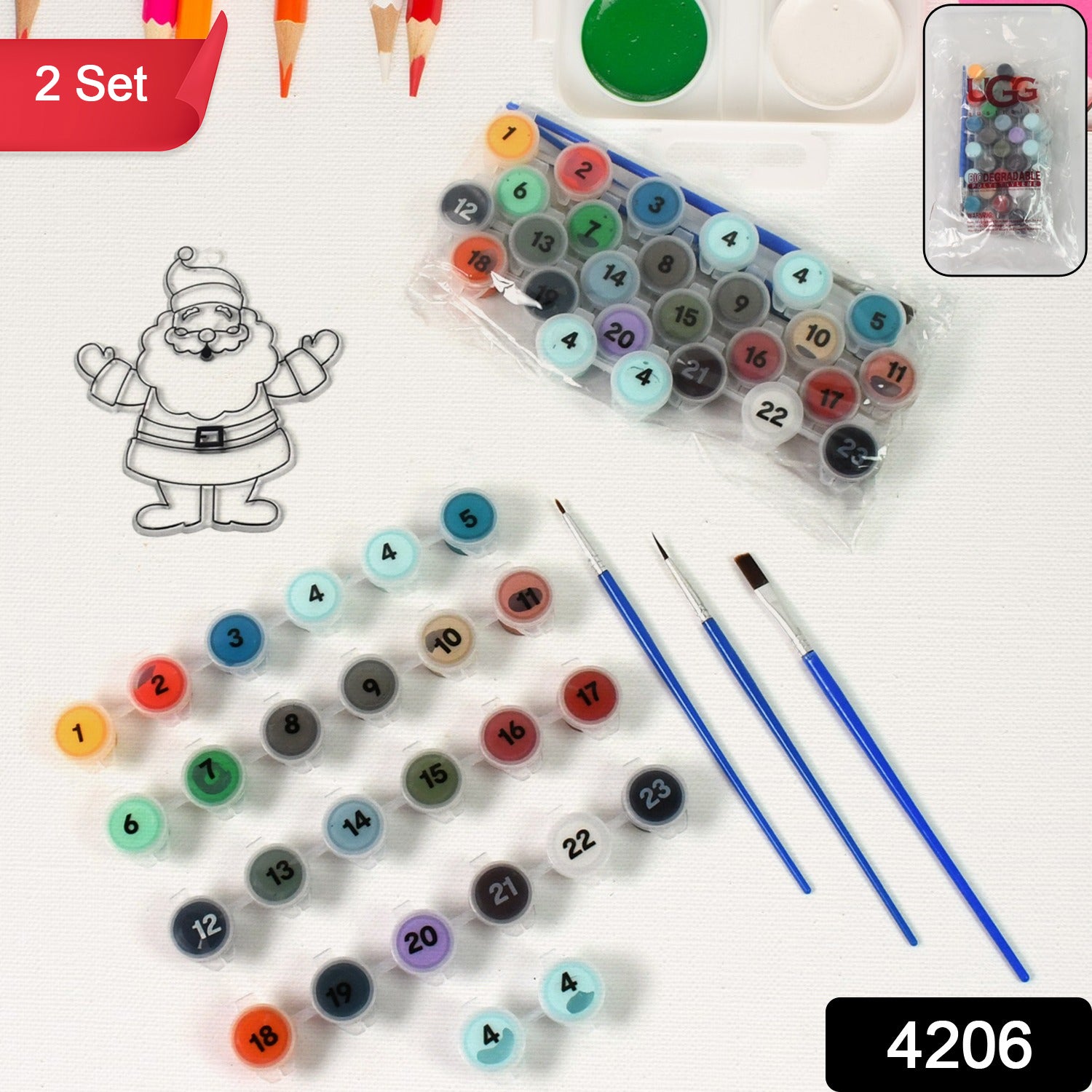 Paint By Number Kits 2 Set 24 Number Color 6 Paint Brushes (2 Set) Paint By Number Kits 2 Set 24 Number Color 6 Paint Brushes (2 Set)